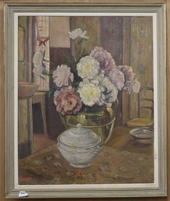 Henri Gizard (1879-1929) Still life of flowers in a vase 100 x 80cm